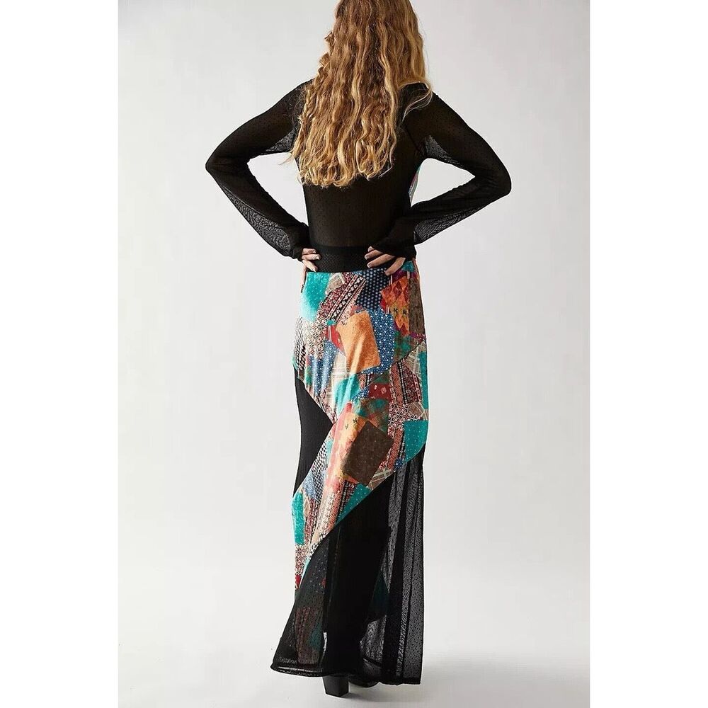 New Free People Parker Patchwork Maxi Dress L - Picture 2 of 10